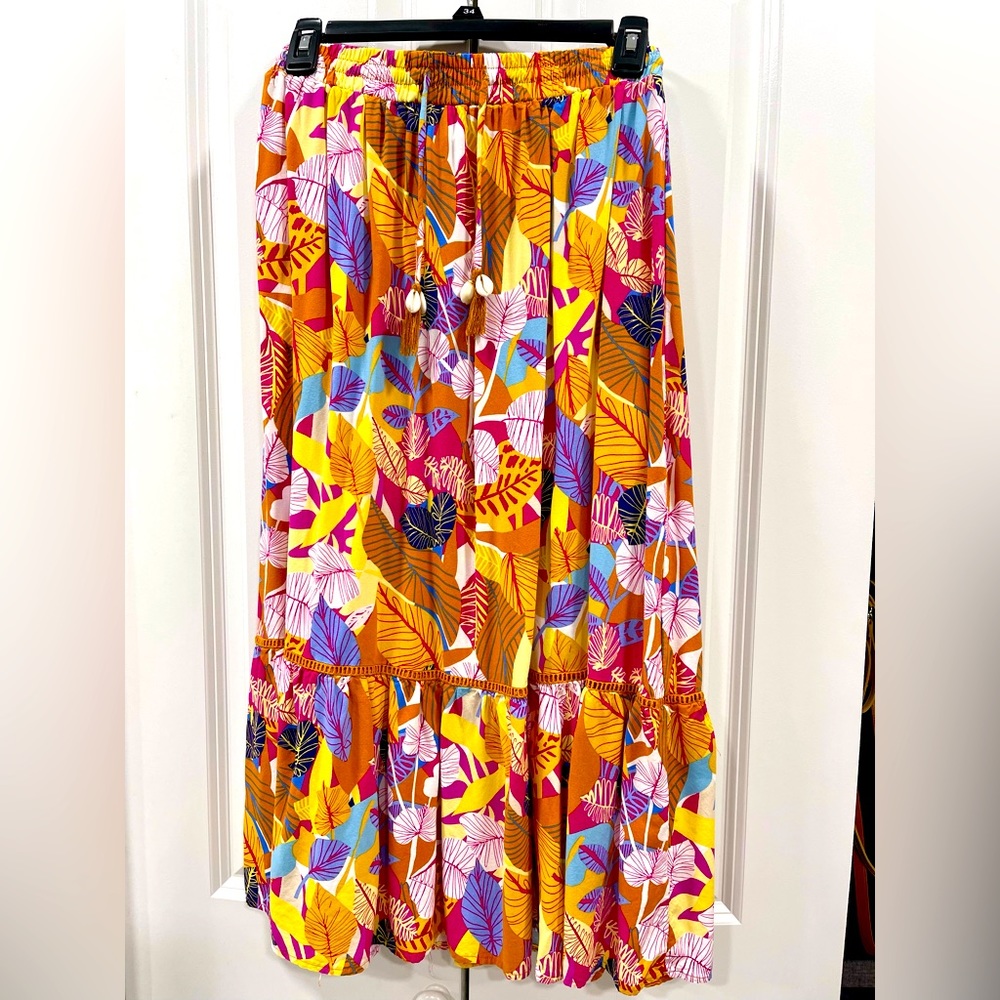 Colorful print maxi skirt